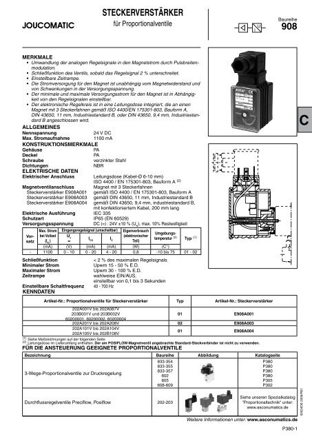 STECKERVERSTÄRKER 908 - ASCO Numatics