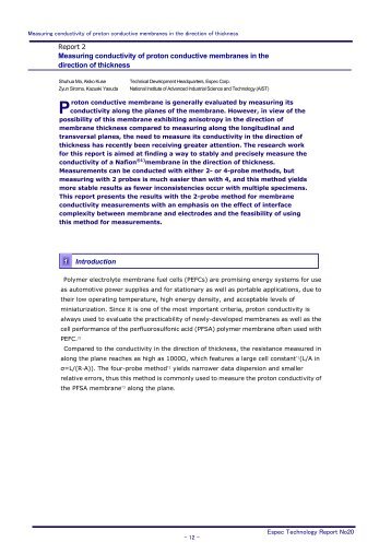 Measuring conductivity of proton conductive membranes in the ...