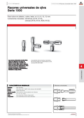 4 Racores universales de ojiva Serie 1000