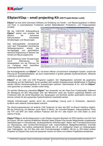 ESplan/V2sp - ESP - CAD/CAE Vertriebs-GmbH