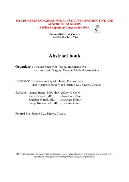 Abstract book - ESPRAS