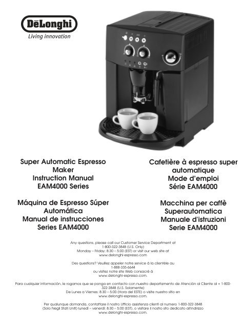 Super Automatic Espresso Maker Instruction Manual EAM4000 