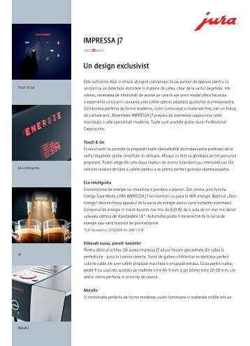 Manual prezentare Expresor Jura Impressa J7 - Cafea