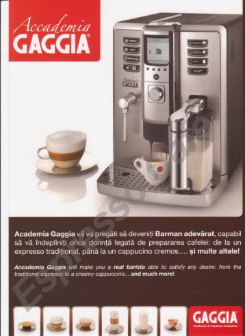 Manual prezentare Expresor automat Gaggia Academia