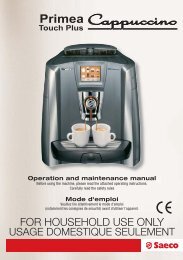 Manual tehnic expresoare Saeco Primea Touch Plus - Cafea
