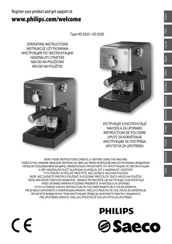 Manual tehnic expresoare Philips-Saeco HD8323/09 - Cafea