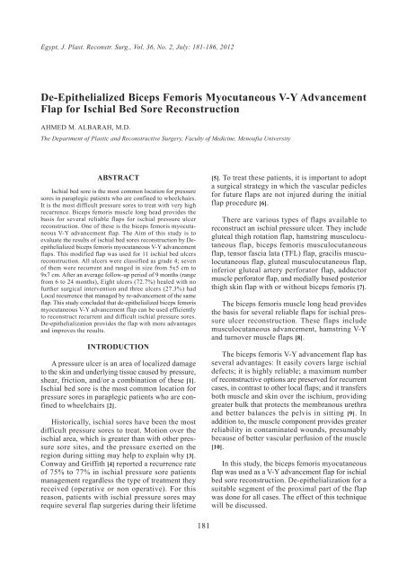 De-Epithelialized Biceps Femoris Myocutaneous V-Y ... - ESPRS