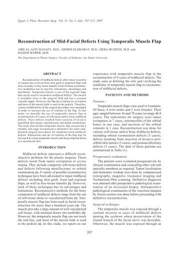 Reconstruction of Mid-Facial Defects Using Temporalis ... - ESPRS