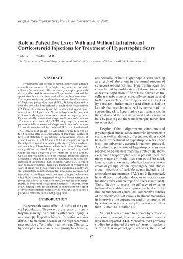 Role of Pulsed Dye Laser With and Without Intralesional ... - ESPRS