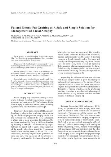 Fat and Dermo-Fat Grafting as A Safe and Simple Solution ... - ESPRS