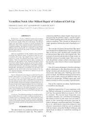 Vermillion Notch After Millard Repair of Unilateral Cleft Lip - ESPRS