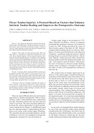 Flexor Tendon Injuries: A Protocol Based on Factors that ... - ESPRS