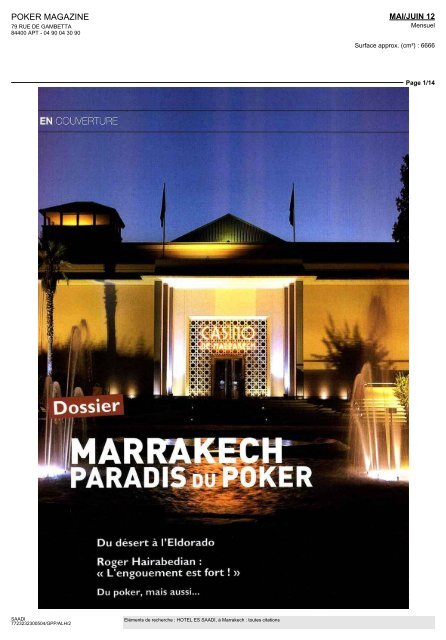 POKER MAGAZINE - Es Saadi