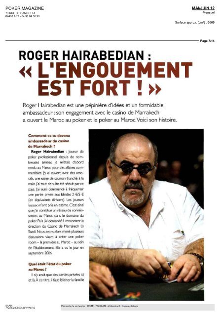 POKER MAGAZINE - Es Saadi