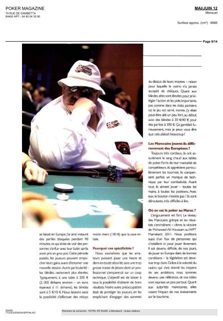 POKER MAGAZINE - Es Saadi