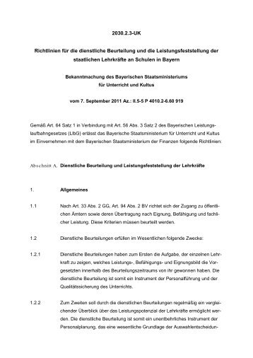 Beurteilungsrichtlinien 2011 - Bayerisches Staatsministerium für ...