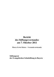 Bericht des Stiftungsvorstandes am 7. Oktober 2011 - Evangelische ...