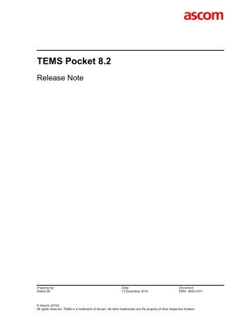 TEMS Pocket 8.2