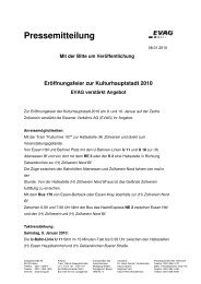 Pressemitteilung der EVAG - Ruhr 2010