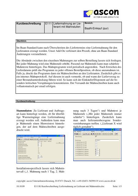 Download Kurzbeschreibung (PDF Dokument) - ascon ...