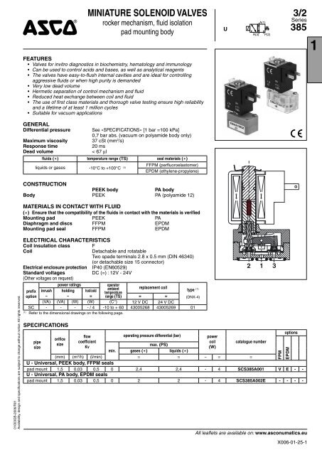 miniature solenoid valves 3 2 385 asco numatics 3 wire solenoid valve wiring diagram asco din connector wiring diagram