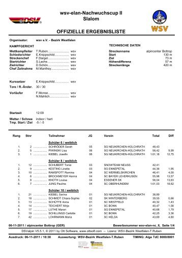 06.11.2011, Bottrop (GER), wsv-Nachwuchs-Cup II, VSL - Essener ...