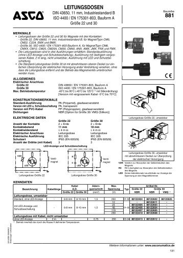 LEITUNGSDOSEN 881 - ASCO Numatics