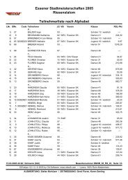 Essener Stadtmeisterschaften 2005 Riesenslalom Teilnehmerliste ...
