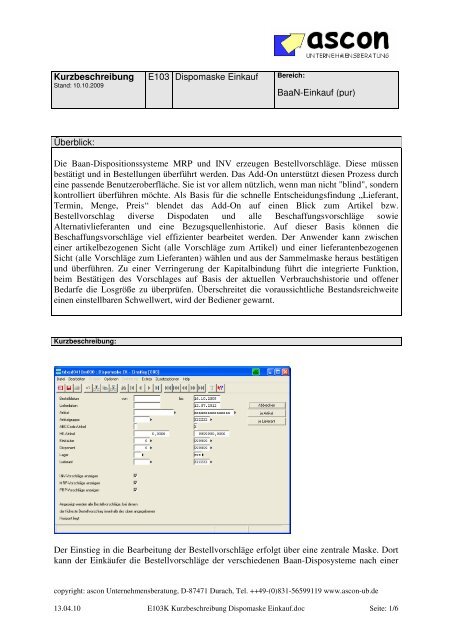 Download Kurzbeschreibung (PDF Dokument) - ascon ...