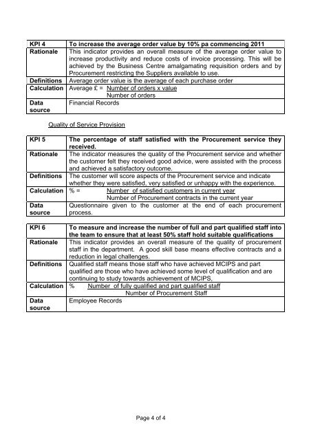 Report on procurement key performance Indicators - Essex Police