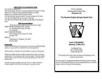 Keystone English Springer Spaniel Club - To essft.com