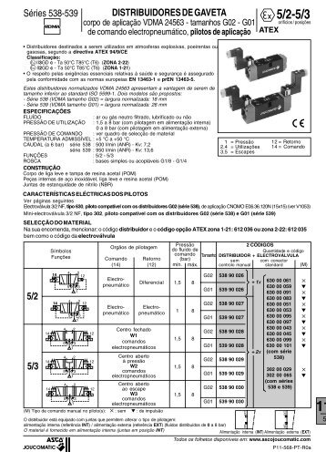 DISTRIBUIDORES DE GAVETA Séries 538-539 5 ... - ASCO Numatics