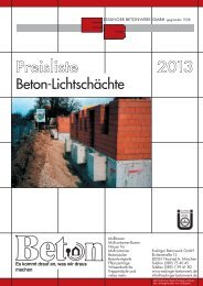 Preisliste Lichtschächte - Esslinger Betonwerk GmbH