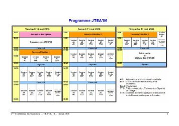 4 ème Conférence Internationale – JTEA'06, 12 – 14 mai 2006 1 - esstt