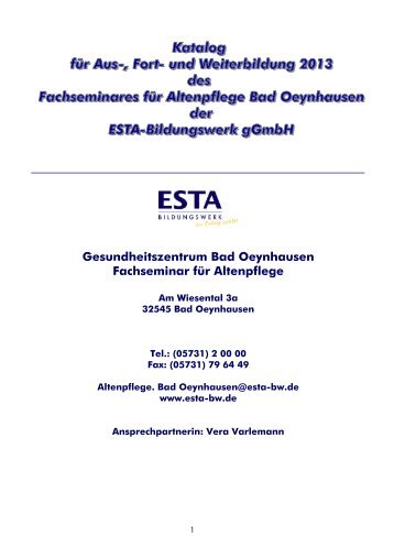 Gesundheitszentrum Bad Oeynhausen Fachseminar für Altenpflege