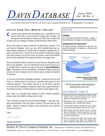 DAVIS DATABASE - Supply Chain Consulting