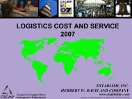 LOGISTICS COST AND SERVICE 2007 - Supply Chain Consulting