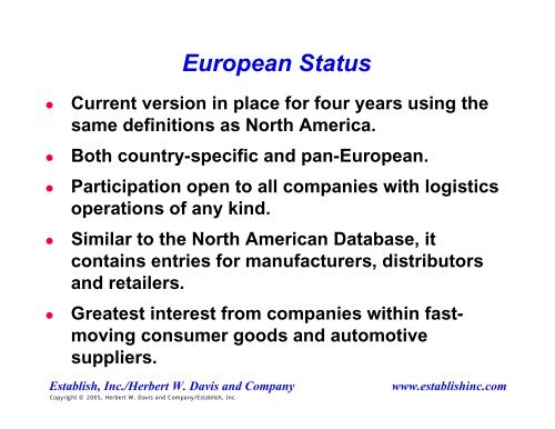 LOGISTICS COST AND SERVICE 2005 - Supply Chain Consulting