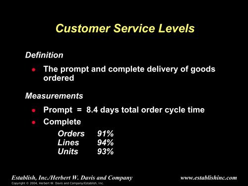 Logistics Cost and Service - Supply Chain Consulting