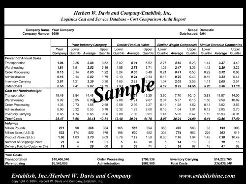 Logistics Cost and Service - Supply Chain Consulting