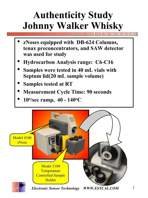 Authenticity Study Johnny Walker Whisky - Electronic Sensor ...