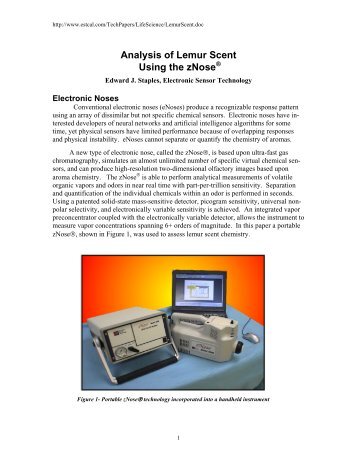 Analysis of Lemur Scent Using the zNose - Electronic Sensor ...