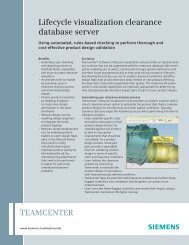 Lifecycle visualization clearance database server - Siemens PLM ...
