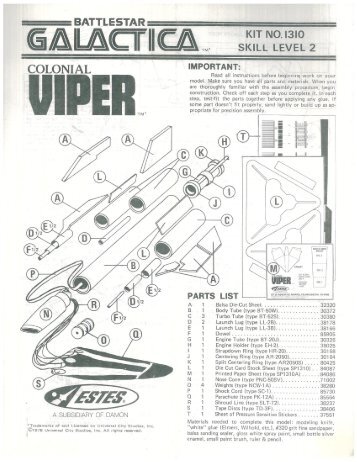 Colonial Viper - Estes Rockets