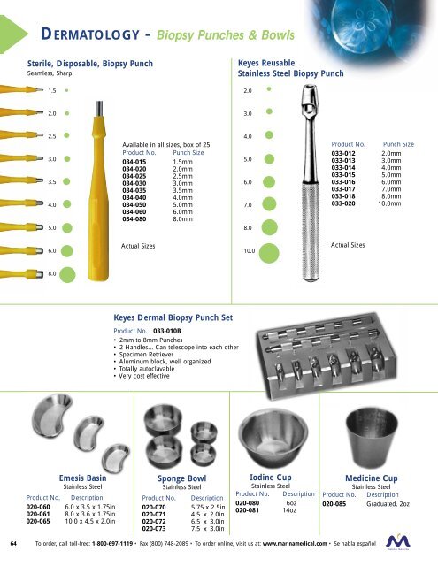 Biopsy Punches Dermal Curettes Extractors Nail ... - Estheticnet