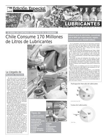 Chile Consume 170 Millones de Litros de Lubricantes - Estrategia