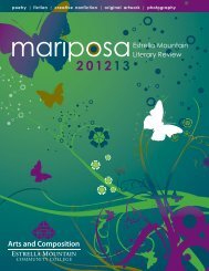 Mariposa Literary Review 2012-2013 - Estrella Mountain ...