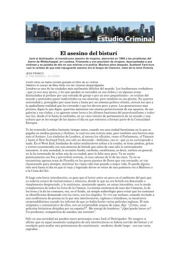 El asesino del bisturí - Estudio Criminal