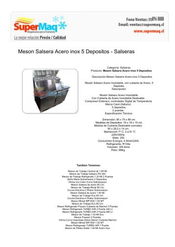 Meson Salsera Acero inox 5 Depositos - Salseras - Estufas de Patio