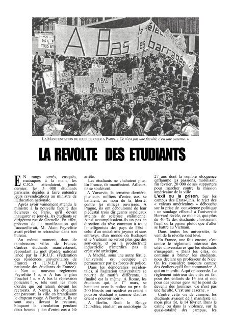 Jacqueline Giraud - l'Express n° 874, 18-24 mars 1968. - esu-psu-unef
